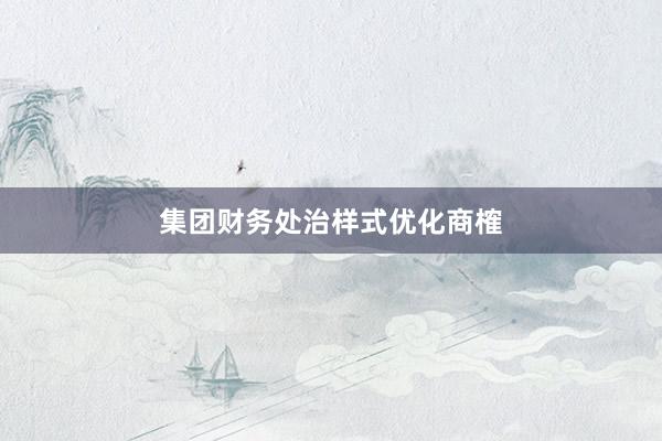 集团财务处治样式优化商榷